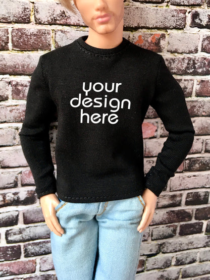 BQ-VITAL – Custom Print Long Sleeve T-Shirt for 12" 1/6 Scale Ken Dolls