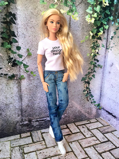 BQ-VITAL – Custom Print Short Sleeve T-shirt for 11.5" 1/6 Scale Fashion Dolls