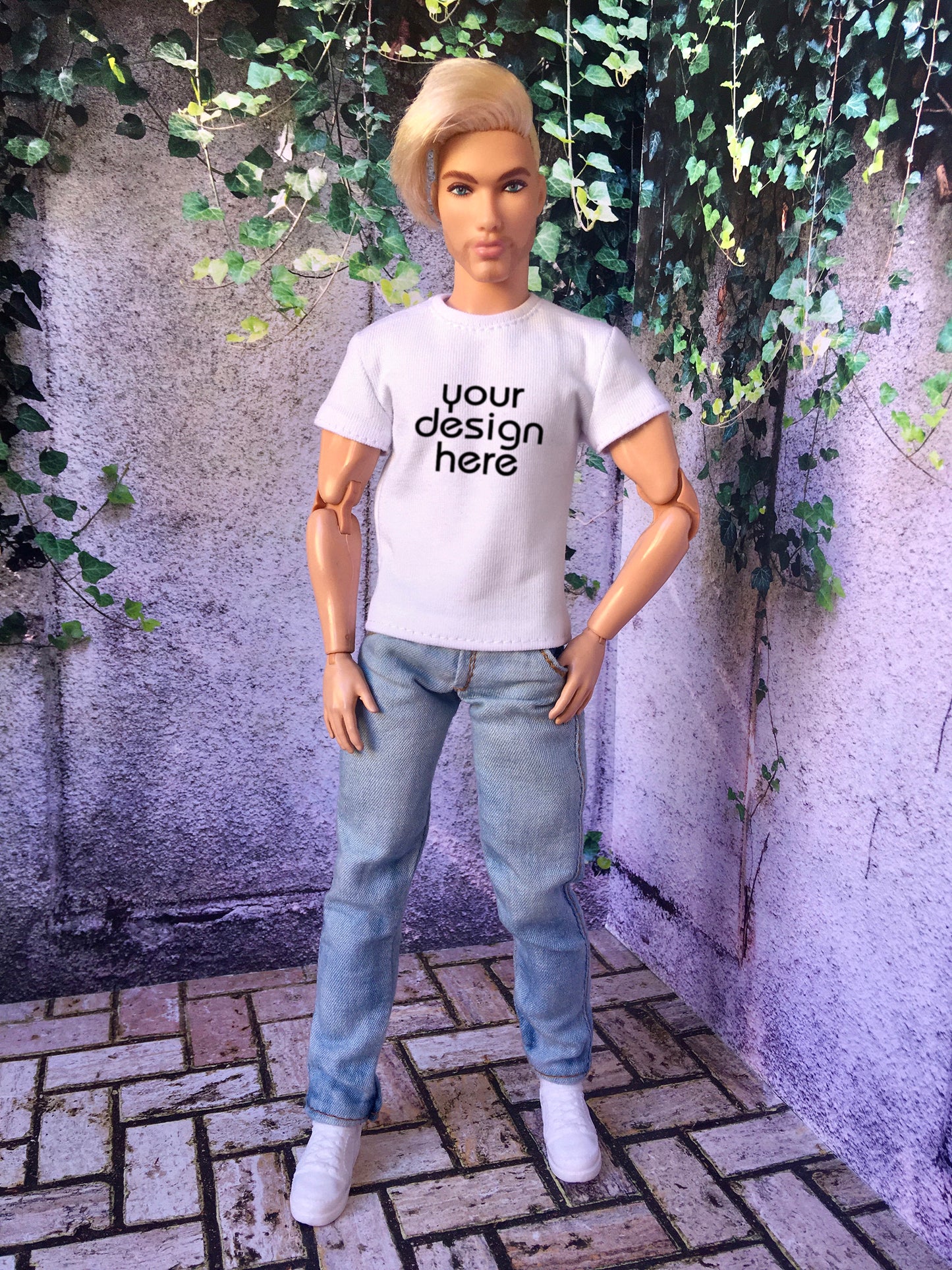 BQ-VITAL – Custom Print Short Sleeve T-Shirt for 12" 1/6 Scale Ken Dolls