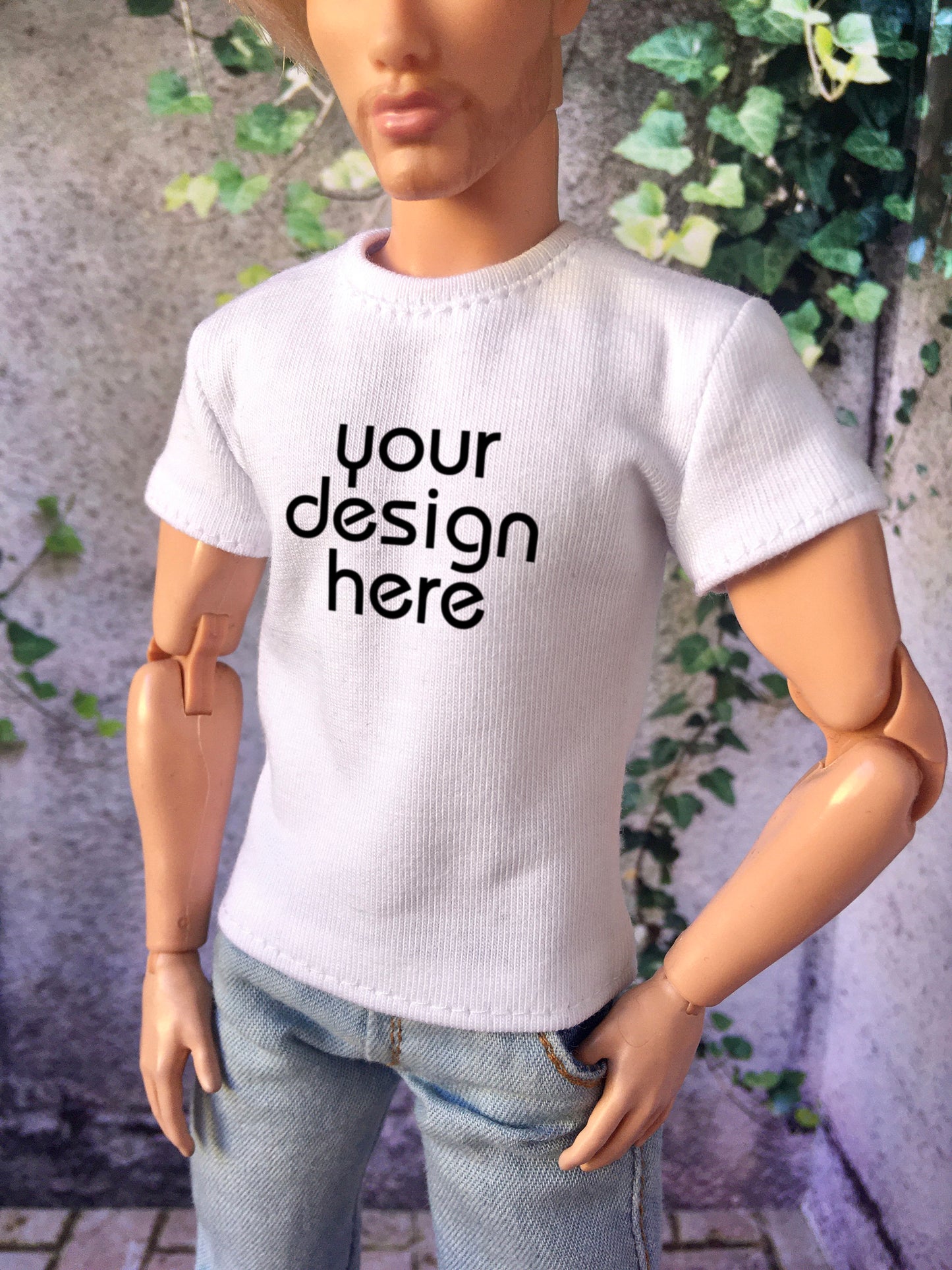 BQ-VITAL – Custom Print Short Sleeve T-Shirt for 12" 1/6 Scale Ken Dolls