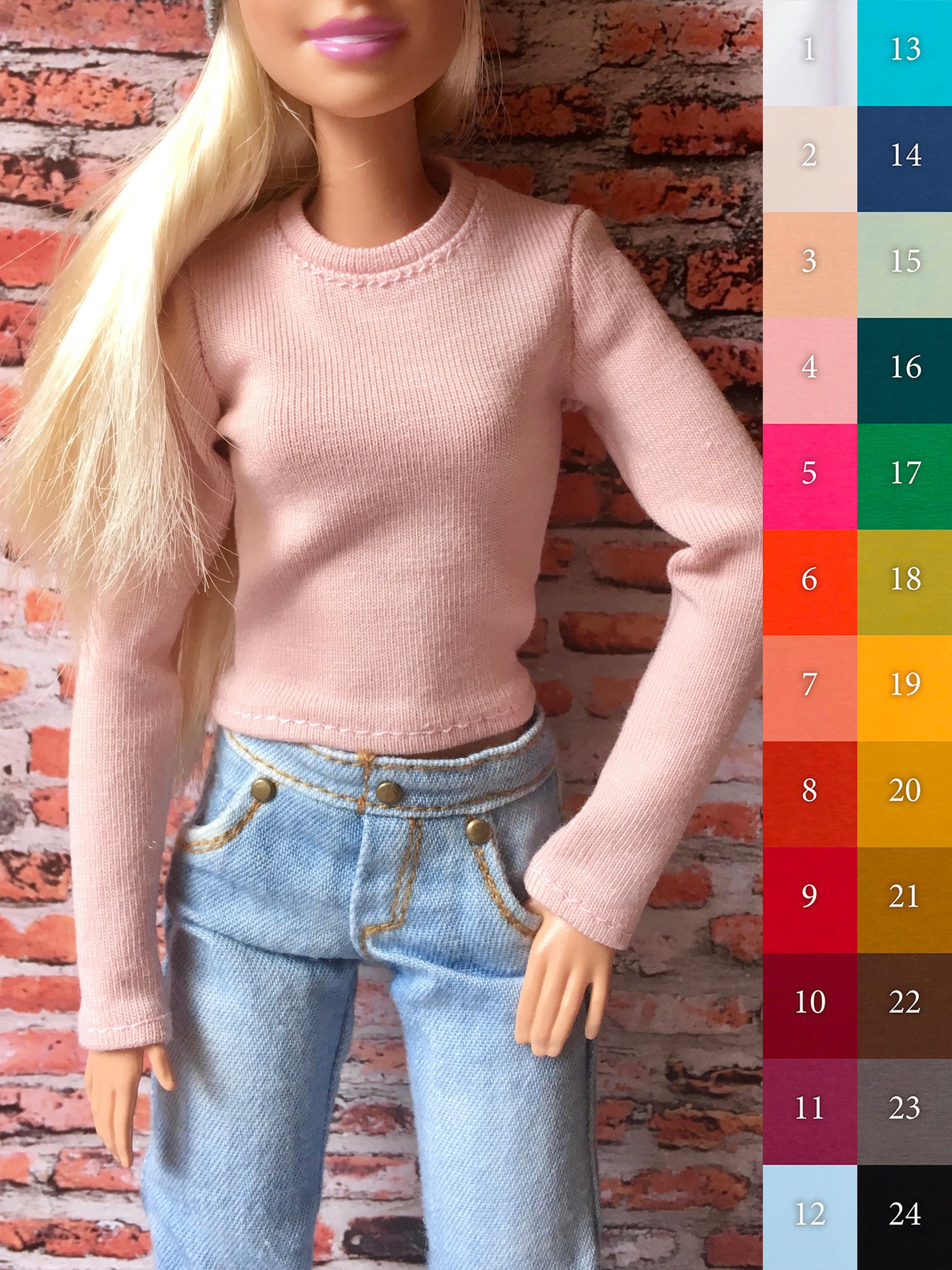 BQ-VITAL – Long Sleeve T-Shirt for 11.5" 1/6 Scale Fashion Dolls - www.bouutique.com