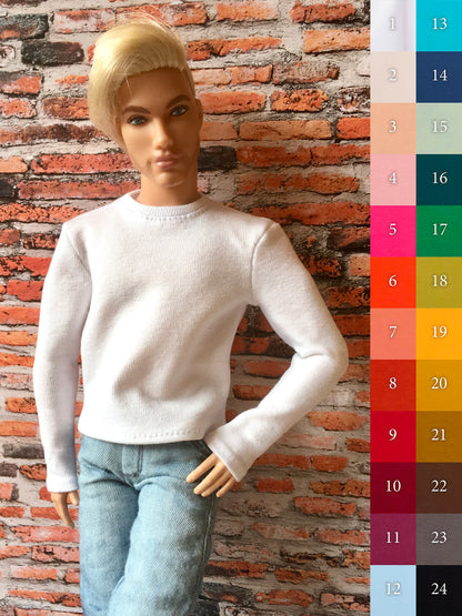 BQ-VITAL – Long Sleeve T-Shirt for 12" 1/6 Scale Ken Dolls