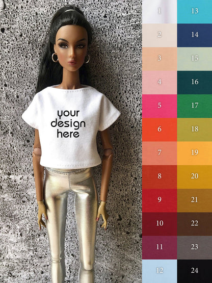 Coast Custom Print Boat Neck T-shirt for NuFace Integrity Toys Doll 12.5"