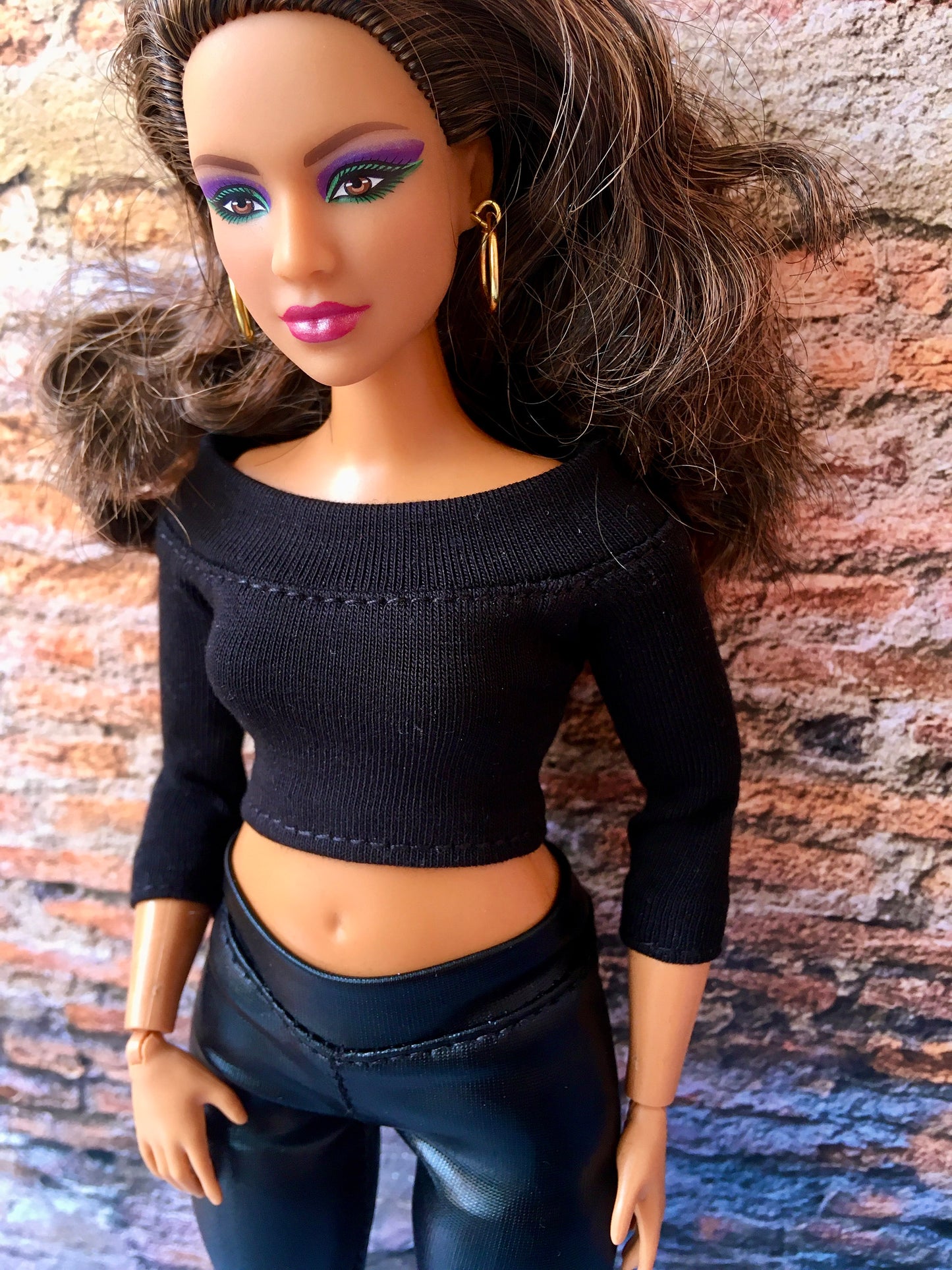 BQ-EBONY – Off-Shoulder Top for 11" 1/6 Scale Curvy Fashion Dolls - www.bouutique.com