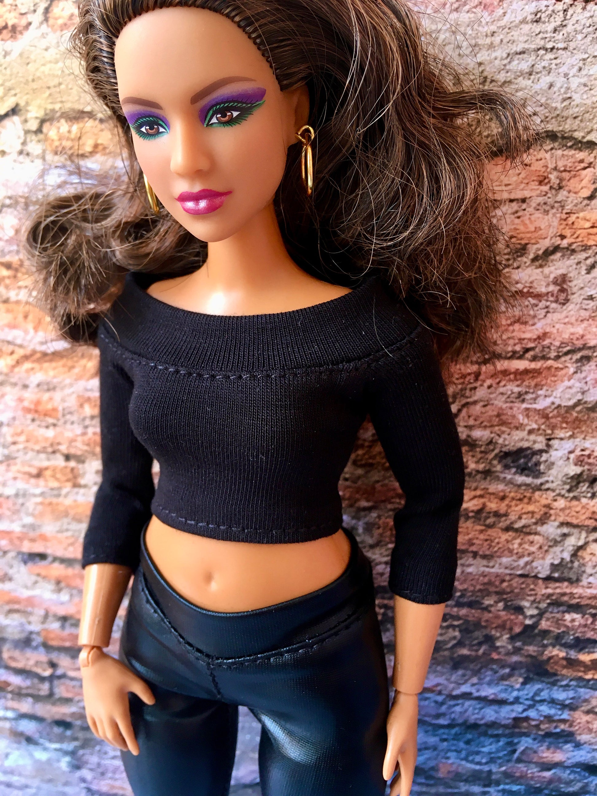 BQ-EBONY – Off-Shoulder Top for 11" 1/6 Scale Curvy Fashion Dolls - www.bouutique.com