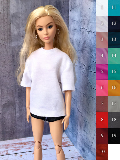 BQ-FLOWY LITE – Oversized Crew-Neck T-shirt for Dolls (11.5") - www.bouutique.com