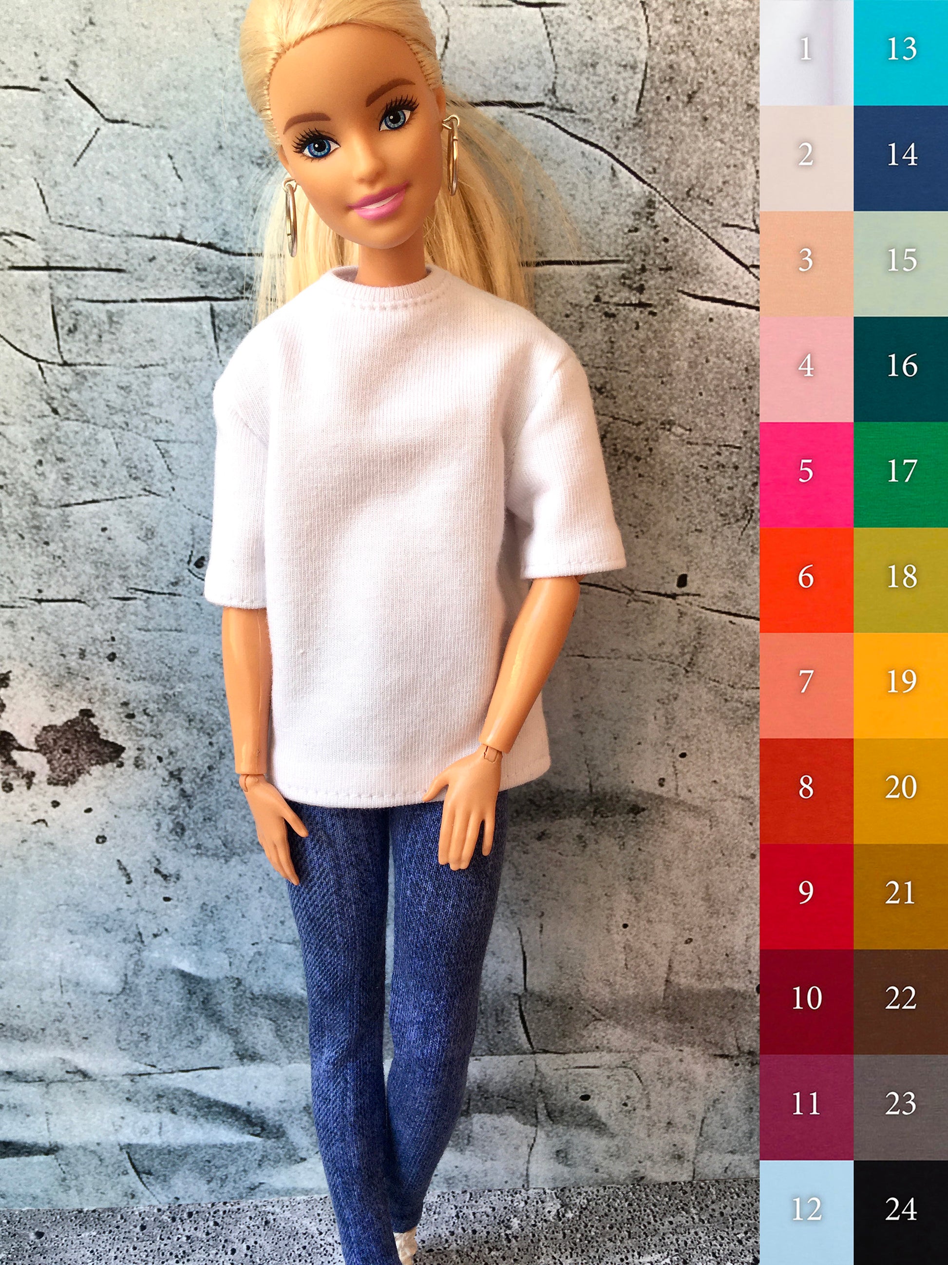 BQ-FLOWY – Short Sleeve Oversized T-shirt for Dolls 11.5 Inch - www.bouutique.com