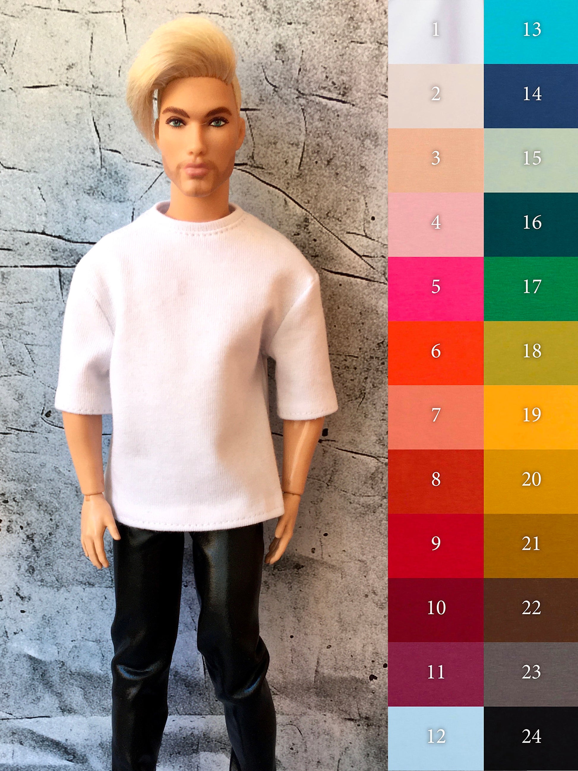 BQ-FLOWY - Short Sleeve Oversized T-shirt for Ken Dolls 12 Inch - www.bouutique.com