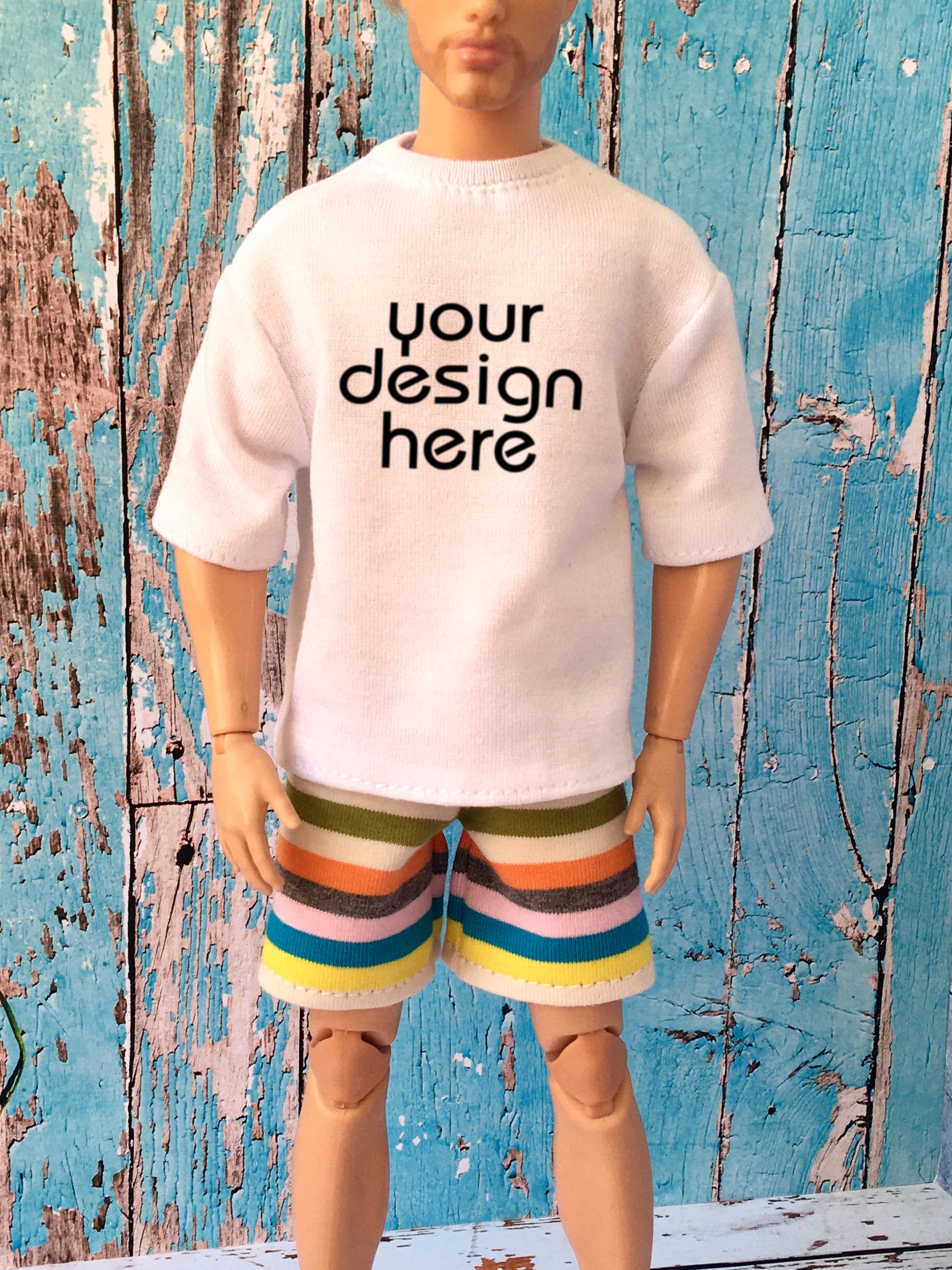 BQ-FLOWY – Custom Print Oversized Lightweight T-Shirt for 12" 1/6 Scale Ken Dolls