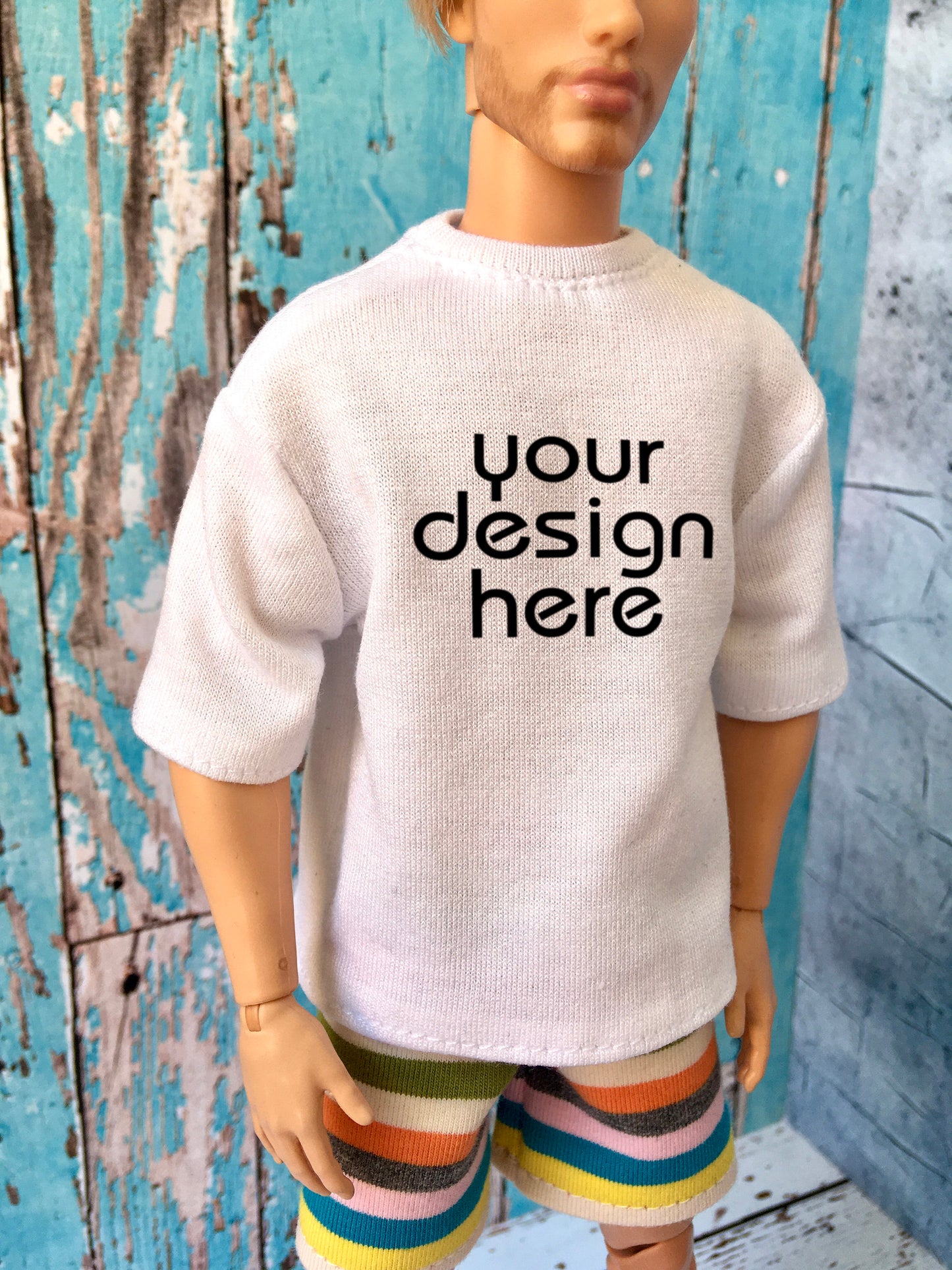 BQ-FLOWY – Custom Print Oversized Lightweight T-Shirt for 12" 1/6 Scale Ken Dolls