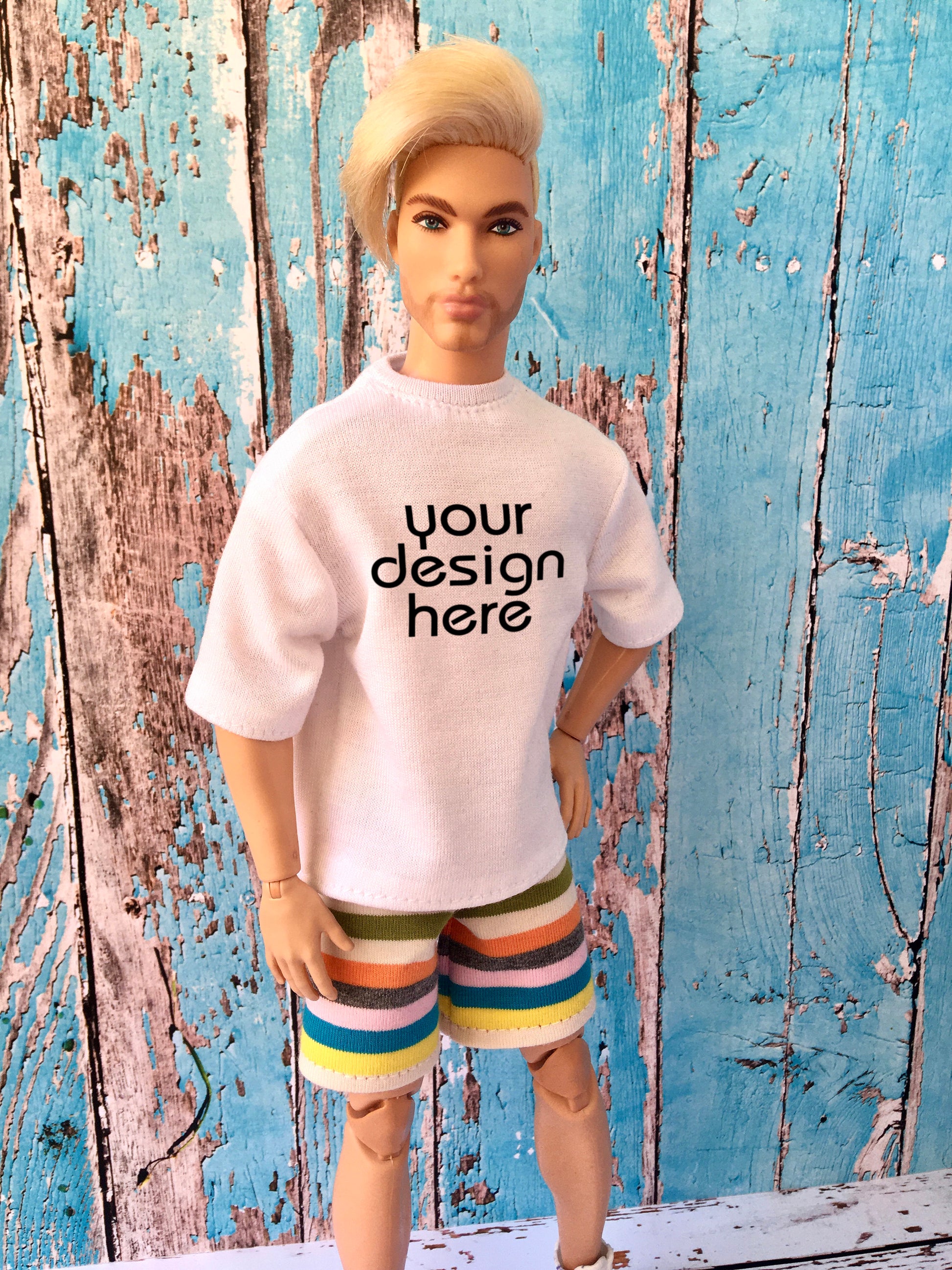 BQ-FLOWY – Custom Print Oversized Lightweight T-Shirt for 12" 1/6 Scale Ken Dolls