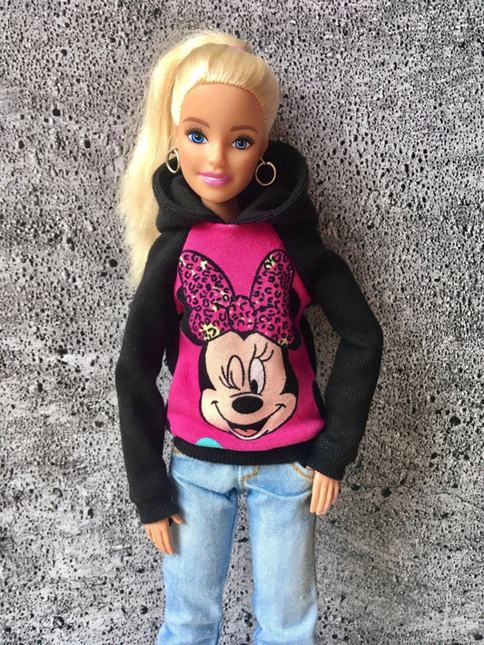 Infinite Mouse-Print Hoodie for Doll 1/6 scale, 11.5 Inch