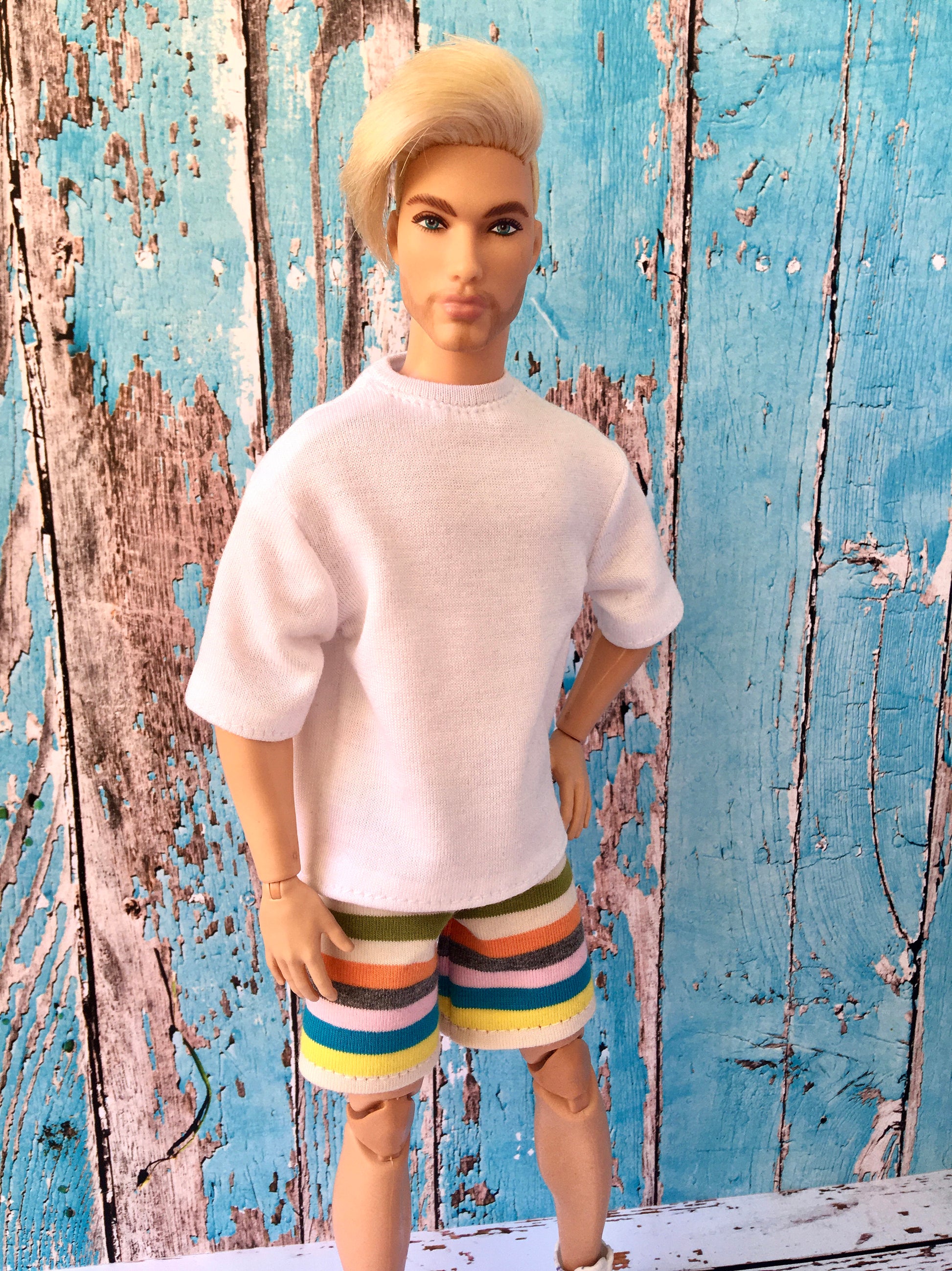 BQ-KALOA – Striped Beach Shorts for Ken Dolls (12") - www.bouutique.com