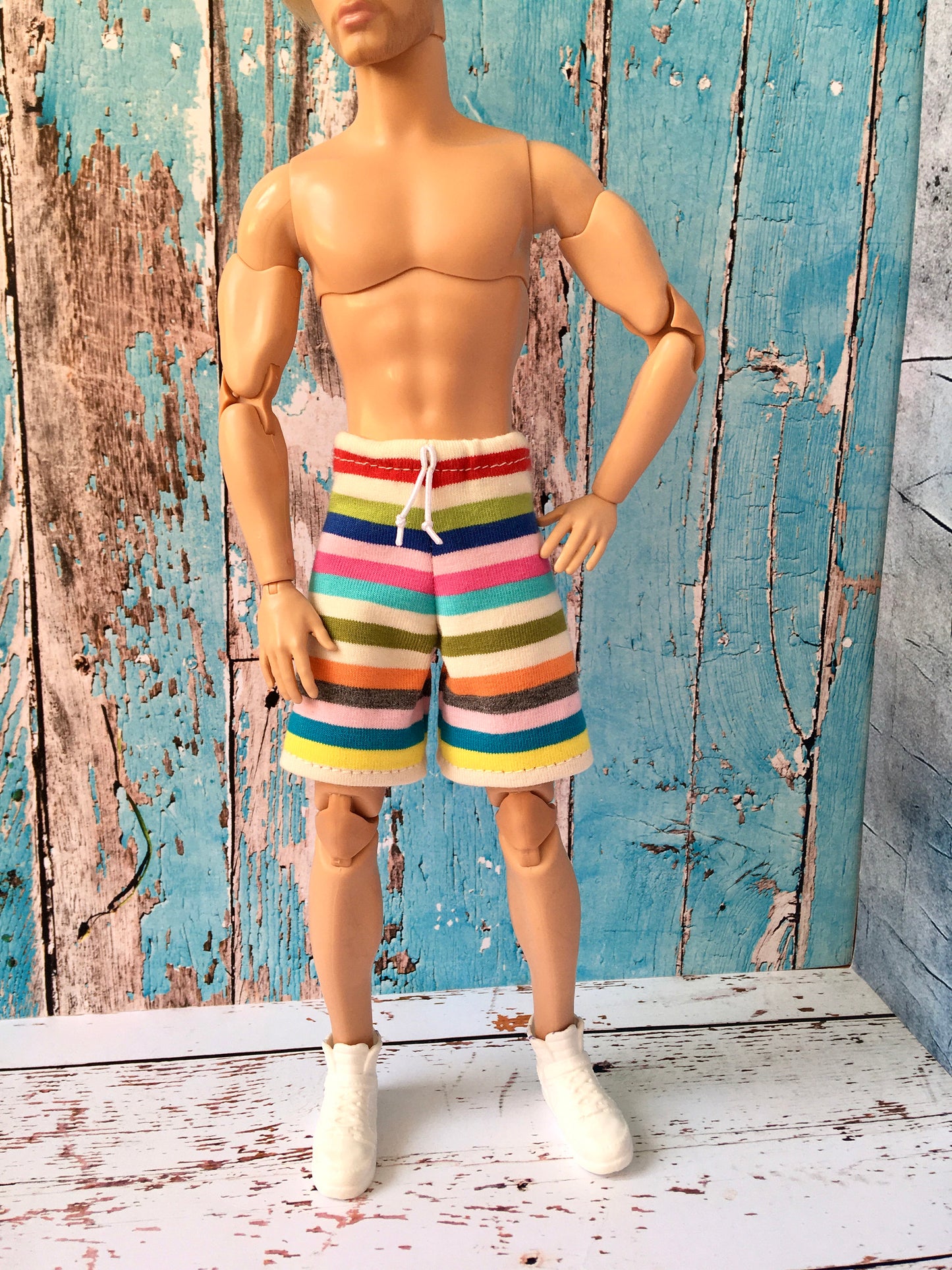BQ-KALOA – Striped Beach Shorts for Ken Dolls (12") - www.bouutique.com