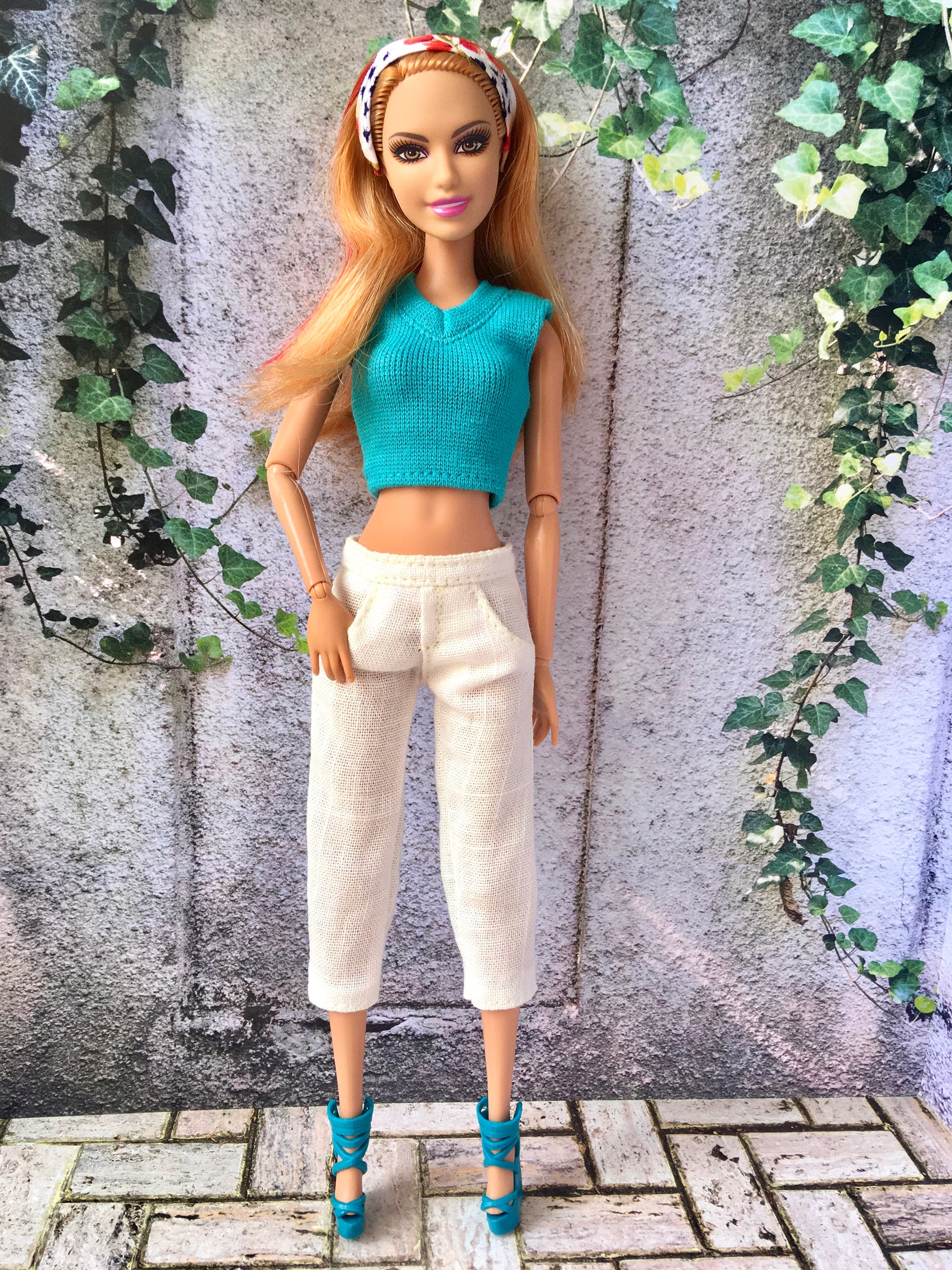 Linen Capri Pants for 11.5" 1/6 Scale Fashion Dolls - www.bouutique.com