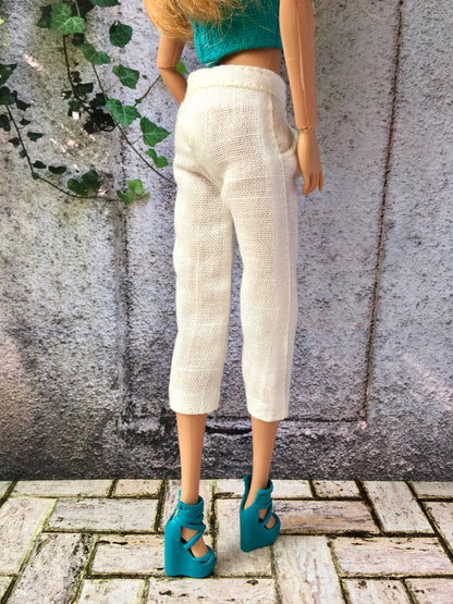Linen Capri Pants for 11.5" 1/6 Scale Fashion Dolls - www.bouutique.com