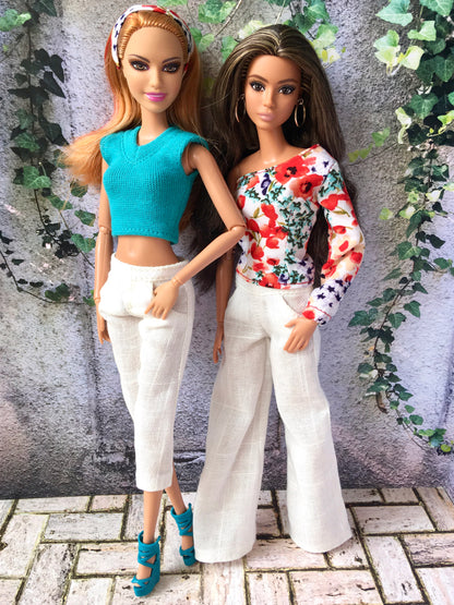 One Sleeve Flower Print Blouse for 11.5" 1/6 Scale Fashion Dolls - www.bouutique.com