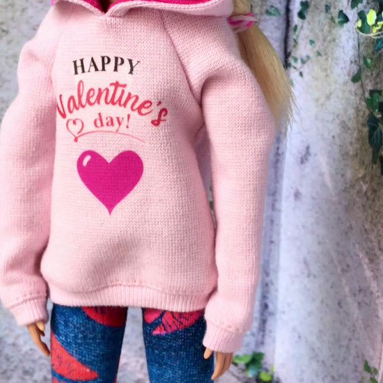 BQ-E21 – Rose Beaded Silver Hoop Earrings for 12" 1/6 Scale Dolls