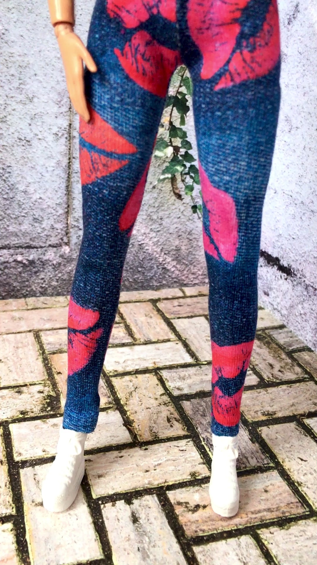 BQ-KISS – Lip Print Stretch Leggings for 11.5" 1/6 Scale Fashion Dolls