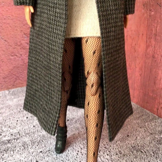 BQ-VELIOR – Grey Houndstooth Long Coat for 11.5" 1/6 Scale Fashion Dolls - www.bouutique.com