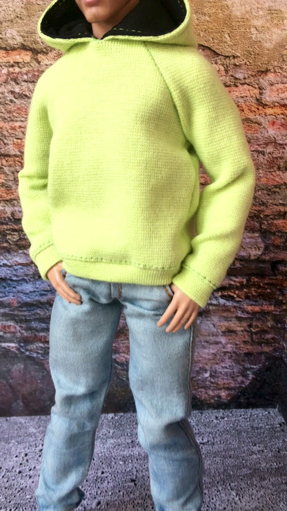 BQ-SOLID – Basic Hoodie for 12" 1/6 Scale Ken or Muscular Ken Dolls