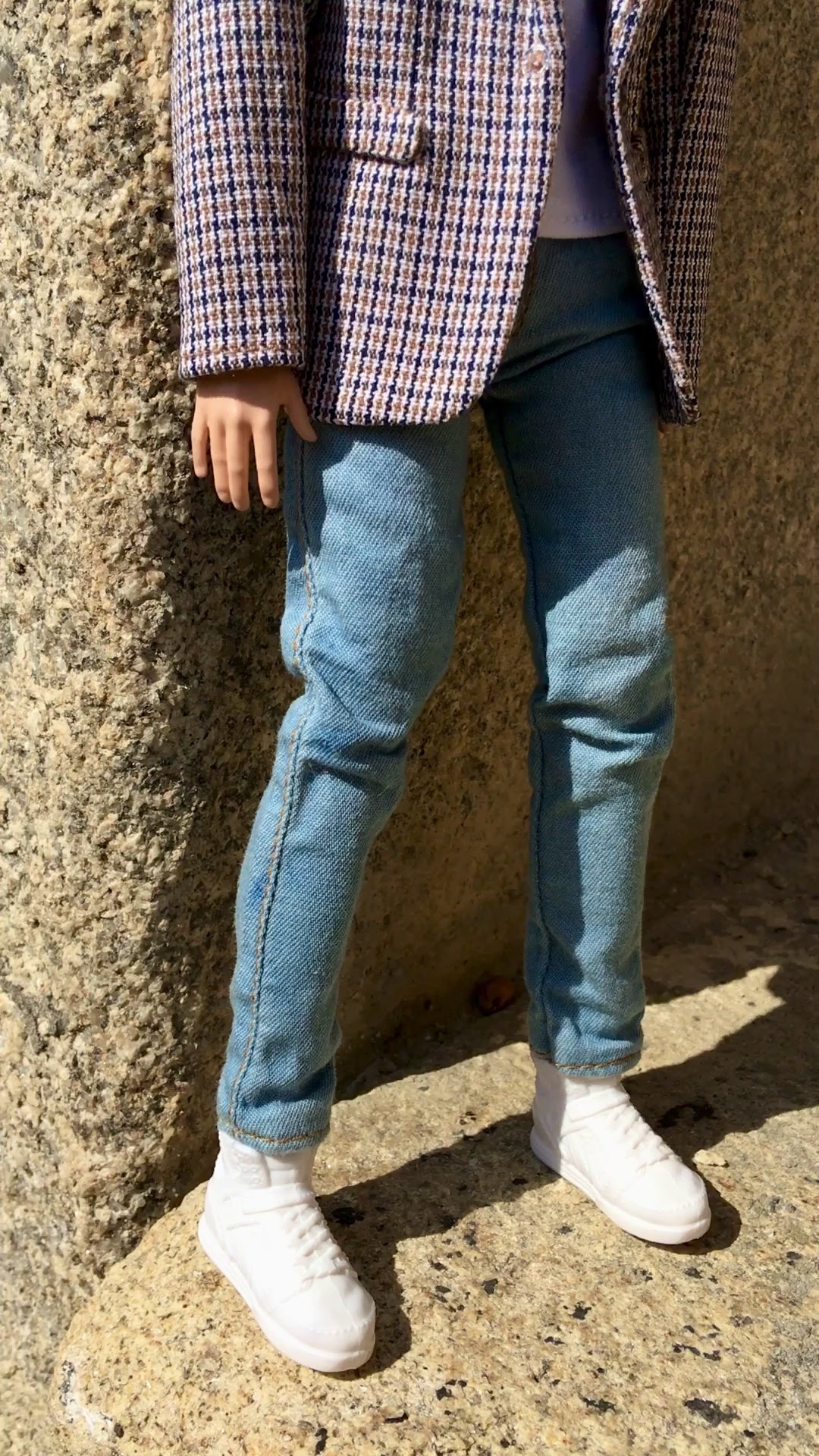 BQ-HARLOW – Checkered Cotton Blazer for 12" 1/6 Scale Ken Dolls - www.bouutique.com