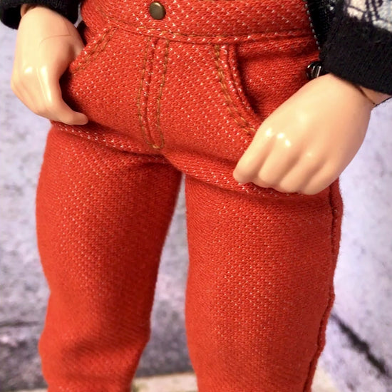 BQ-NOIRIX – Orange Stretch Slim Jeans for 12" 1/6 Scale Ken Dolls