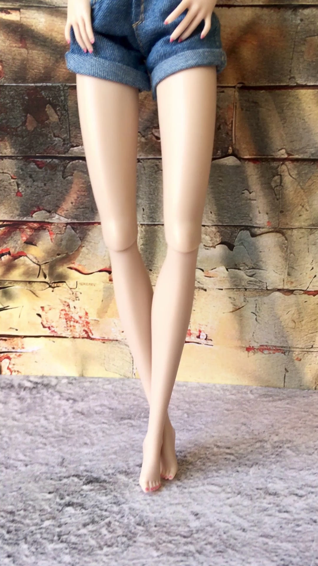 BQ-AYLA - Roll-up Denim Shorts 12" 1/6 Scale Fashion Dolls - www.bouutique.com