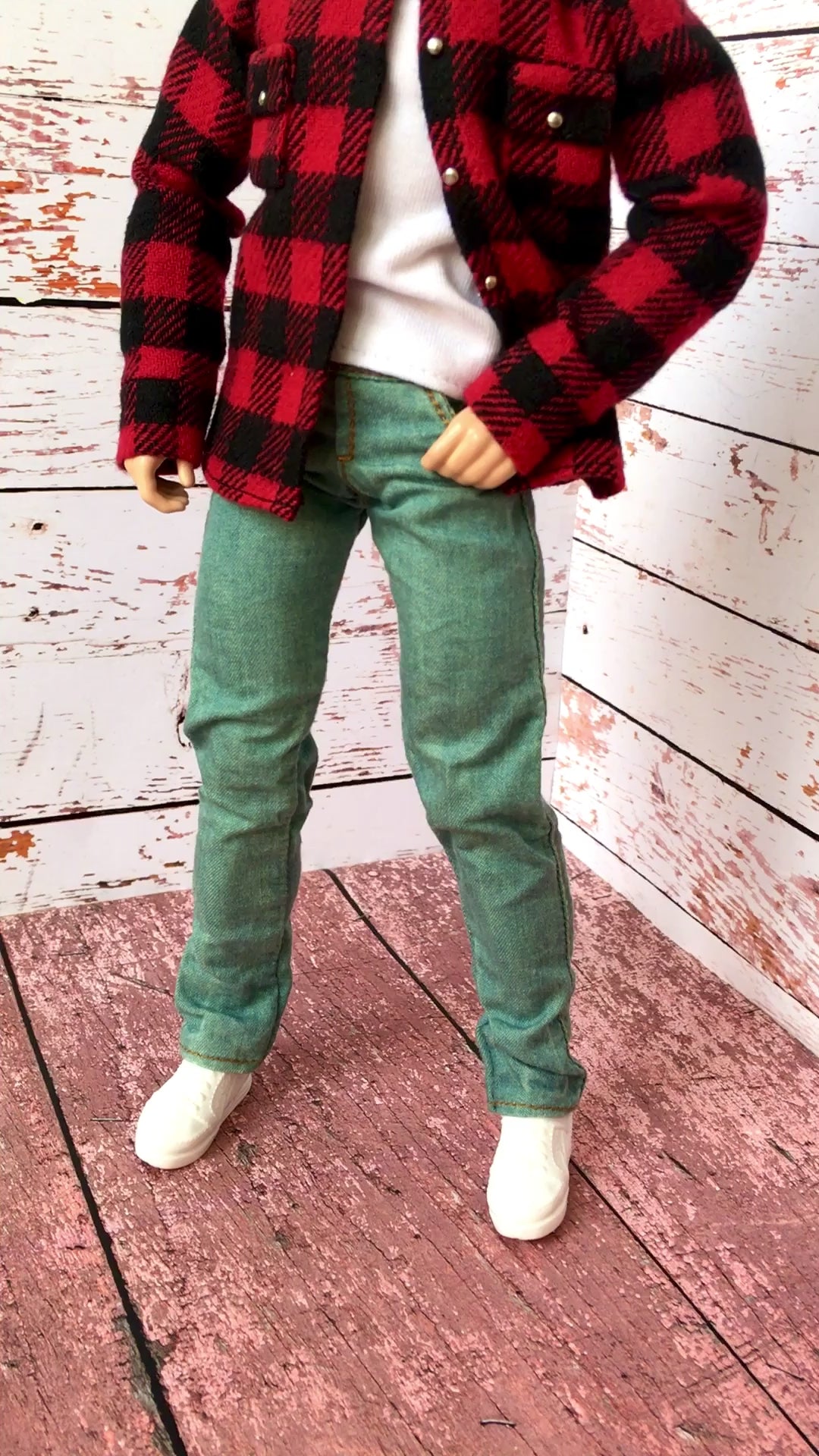 BQ-TAREN – Plaid Flannel Shirt for 12" 1/6 Scale Ken Dolls