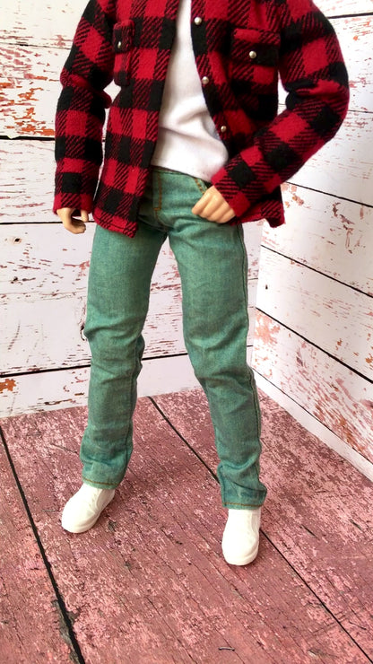 BQ-TAREN – Plaid Flannel Shirt for 12" 1/6 Scale Ken Dolls