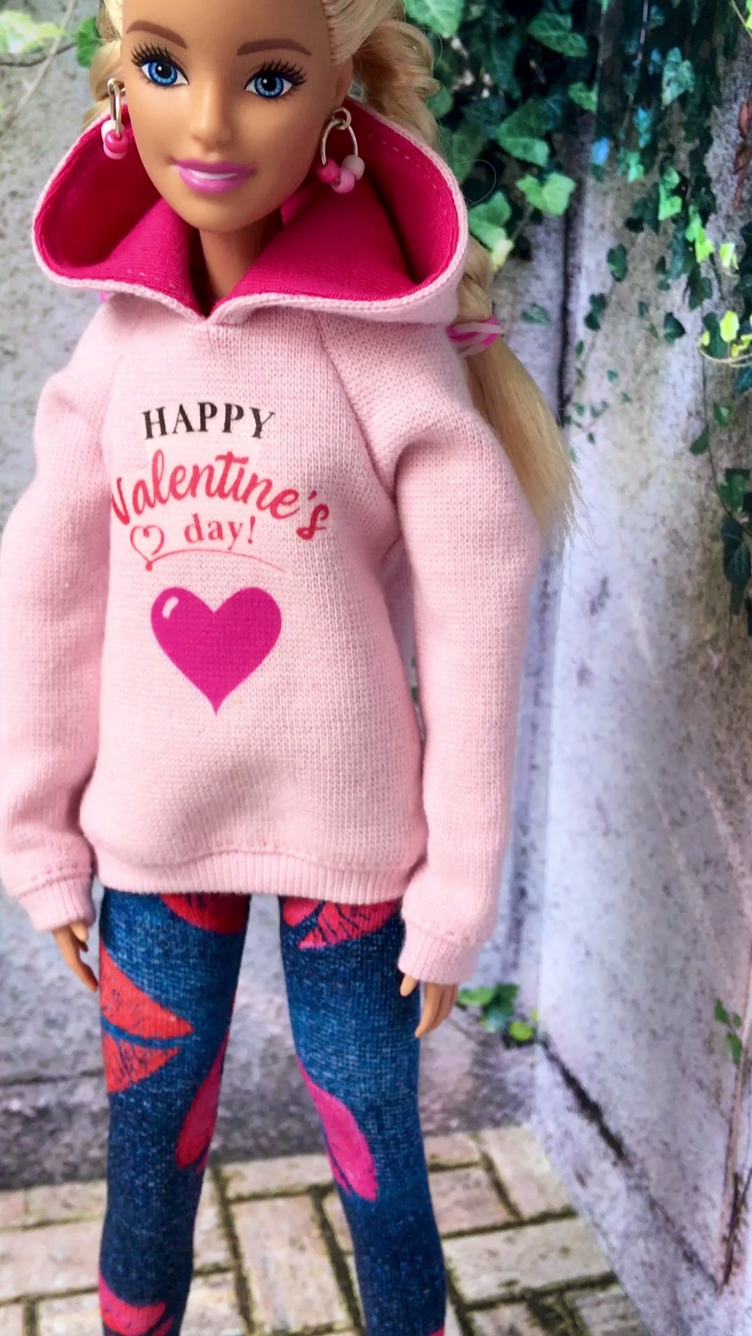 BQ-LOVE – Heart Print Hoodie for 11.5" 1/6 Scale Fashion Dolls