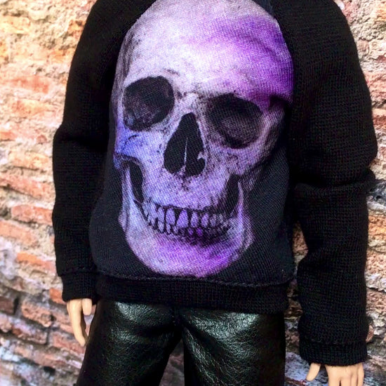 BQ-INFINITE – Skull Print Hoodie for 12" 1/6 Scale Ken Dolls
