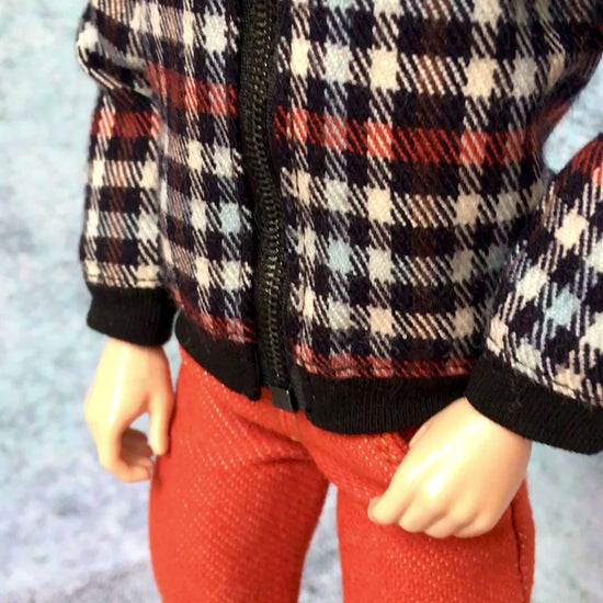 BQ-ARGYLE – Tartan-Plaid Bomber Jacket for 12" 1/6 Scale Ken Dolls