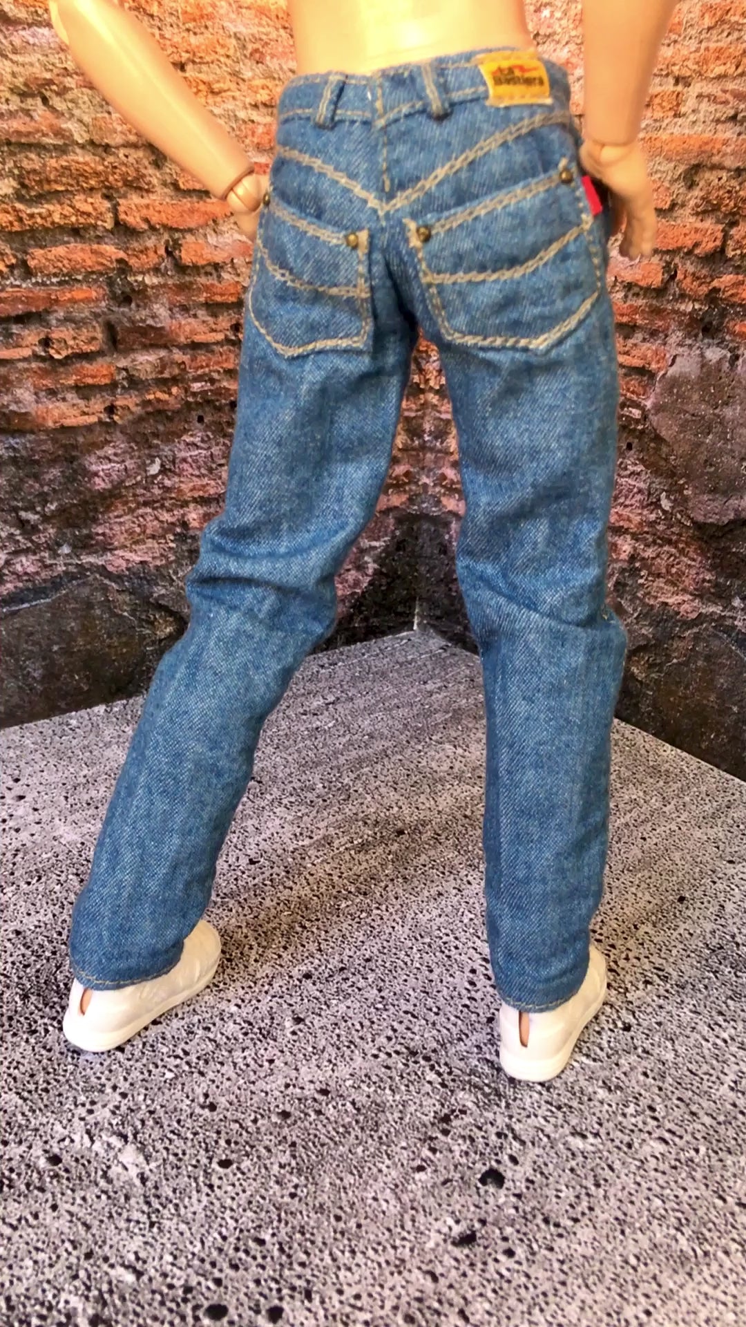 BQ-DERON – Realistic Slim Jeans with Details for 12" 1/6 Scale Ken Dolls