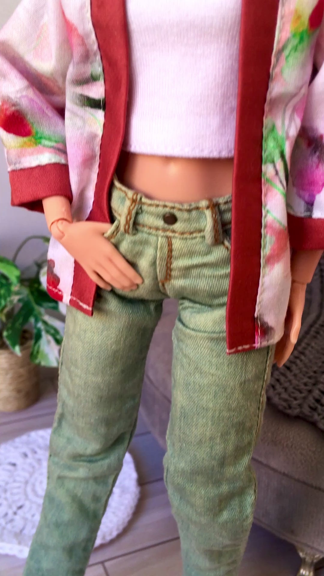 BQ-KYARA – Floral Kimono Jacket for 11.5" 1/6 Scale Fashion Dolls