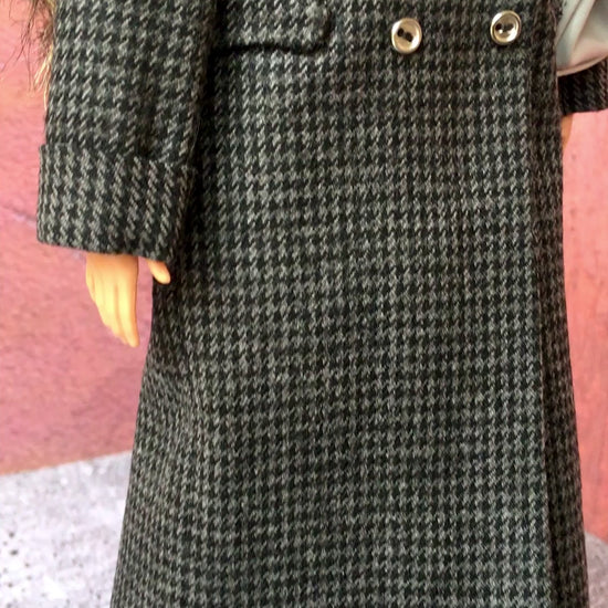 BQ-VELIOR – Grey Houndstooth Long Coat for 11.5" 1/6 Scale Fashion Dolls - www.bouutique.com