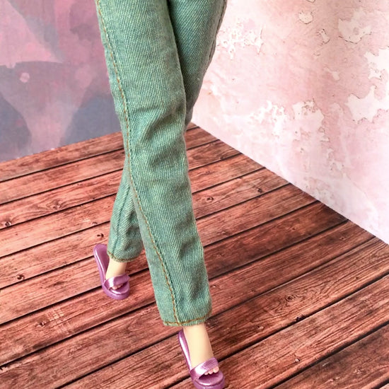 BQ-MAVI – Washed Skinny Jeans for 12" 1/6 Scale Fashion Dolls