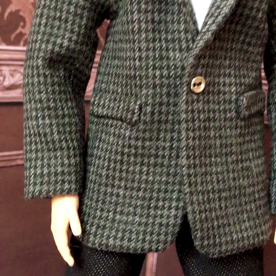 BQ-ARGON – Gray Checkered Cotton Blazer for 12" 1/6 Scale Ken Dolls