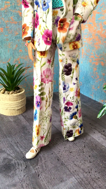BQ-LORIAN – Floral Blazer & Pleated Trousers Set for 11.5" 1/6 Scale Fashion Dolls