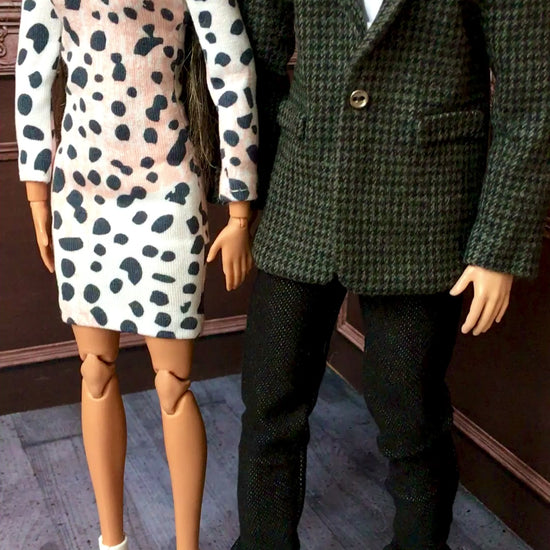 BQ-SAVIRA – Animal Print Off-Shoulder Dress for 11.5" 1/6 Scale Fashion Dolls