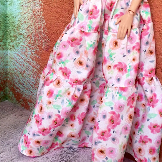 BQ-AVONE – Boho Floral Maxi Skirt for 11.5" 1/6 Scale Fashion Dolls