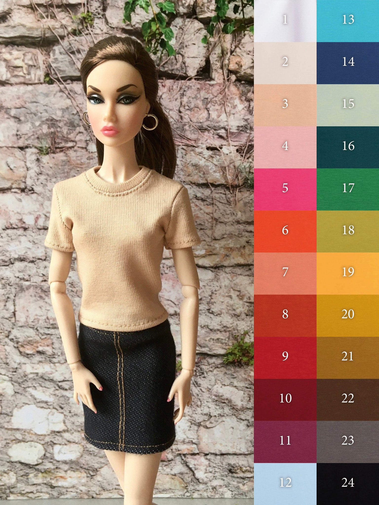 Vital Short Sleeve T-shirt for Poppy Parker Doll, many colors