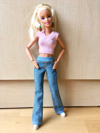 Sleek V-Neck Crop Top for Doll 1/6-scale, 11.5 Inch, many colors