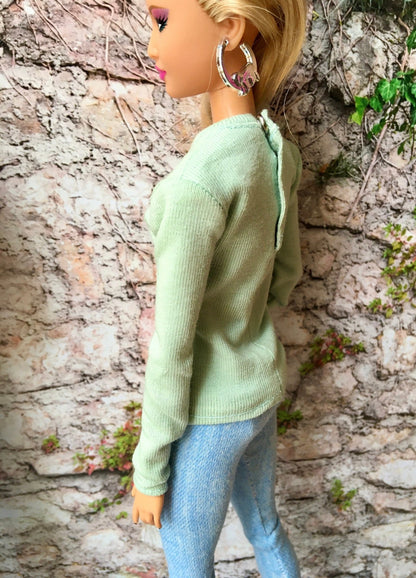 Base V-neck T-shirt for Dolls 1/6-scale, 11.5 Inch, many colors