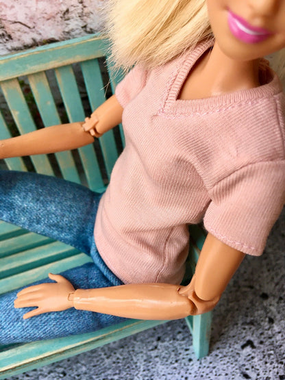 Base V-neck T-shirt for Dolls 1/6-scale, 11.5 Inch, many colors