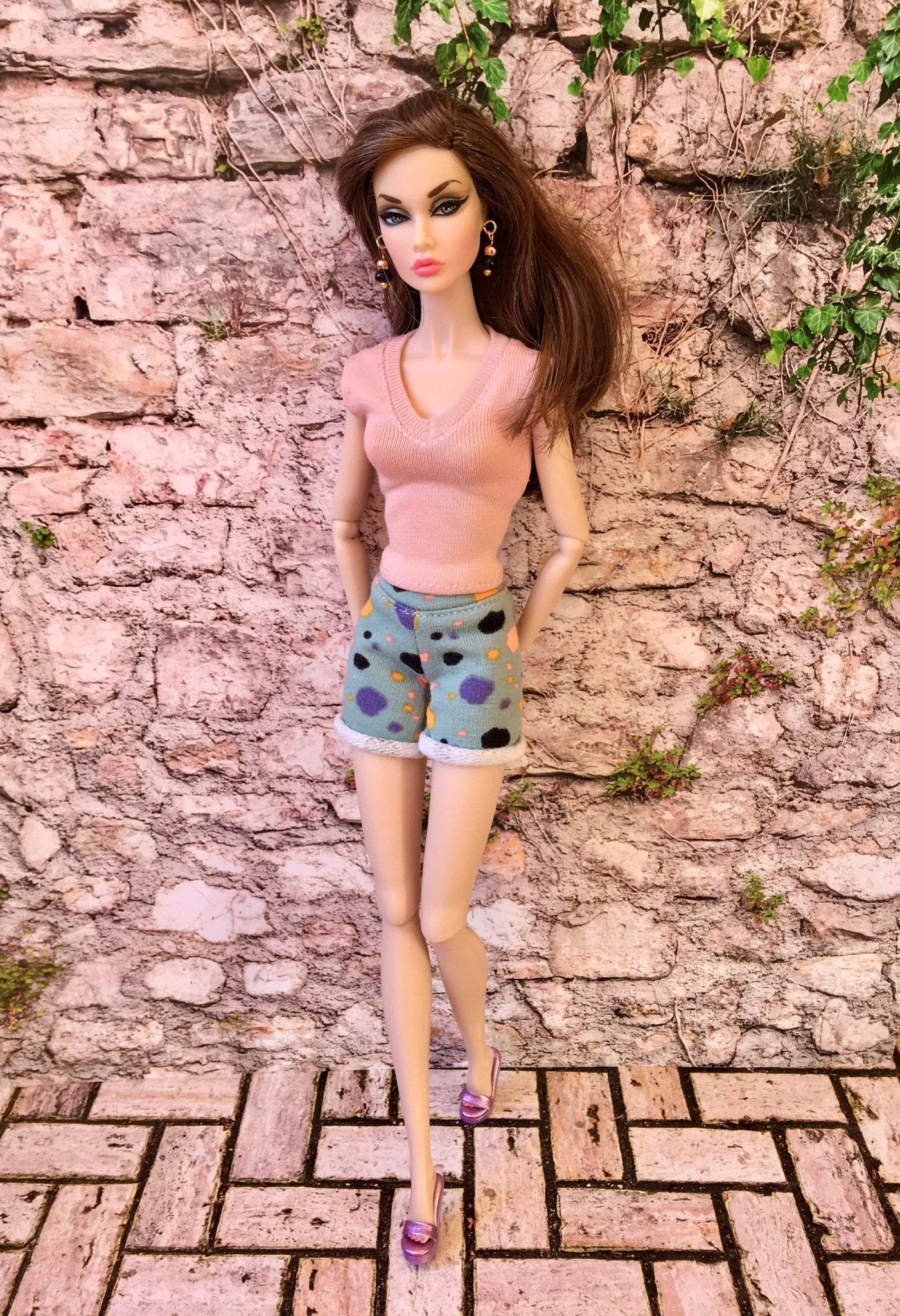 Beach Print Shorts for Poppy Parker Doll
