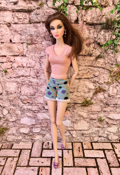 Beach Print Shorts for Poppy Parker Doll