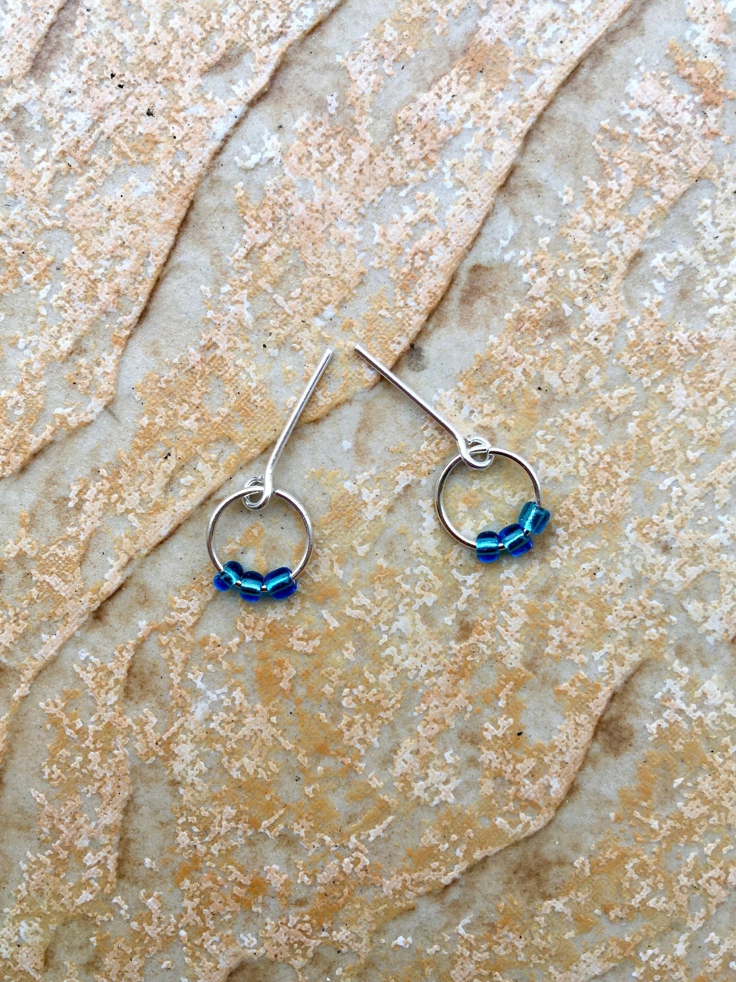 Bloss Beaded Ring Turquoise Earrings for Dolls 1/6-scale, 12"