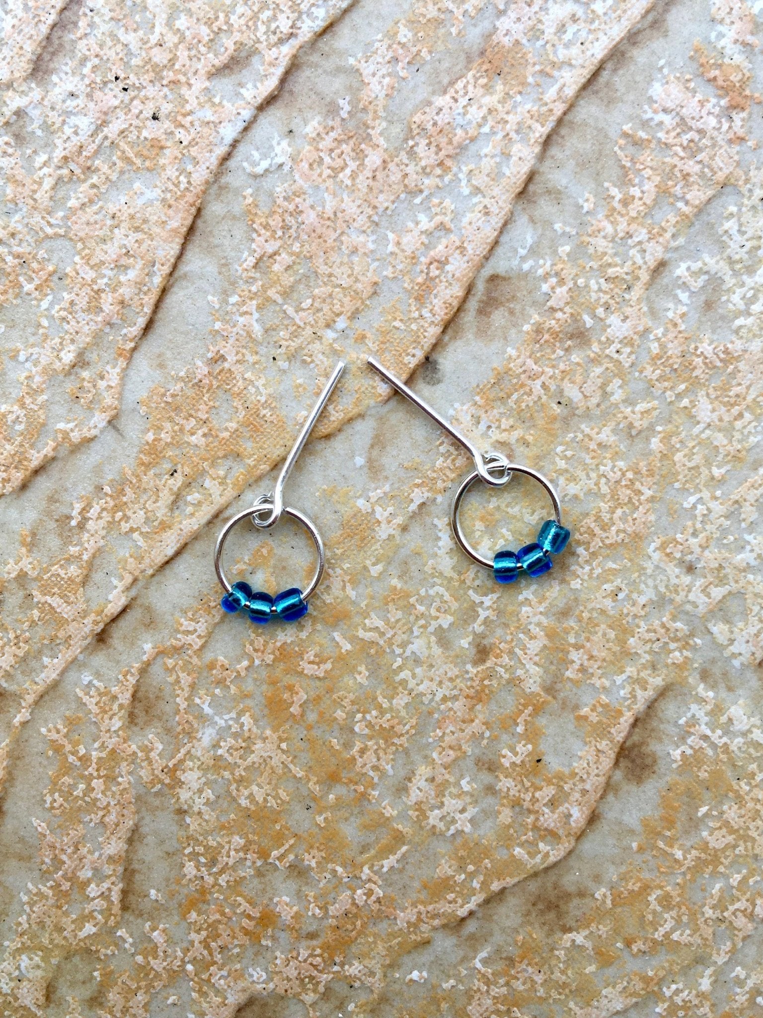 Bloss Beaded Ring Turquoise Earrings for Dolls 1/6-scale, 12"