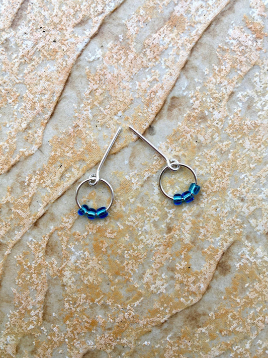 Bloss Beaded Ring Turquoise Earrings for Dolls 1/6-scale, 12"